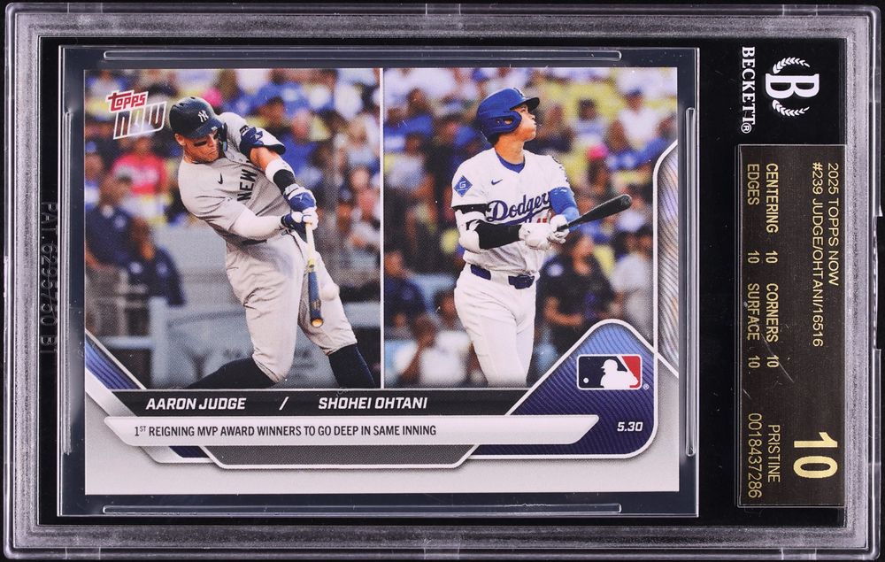 2025 Topps Now Aaron Judge & Shohei Ohtani #239 BGS 10 PRISTINE, BLACK LABEL
