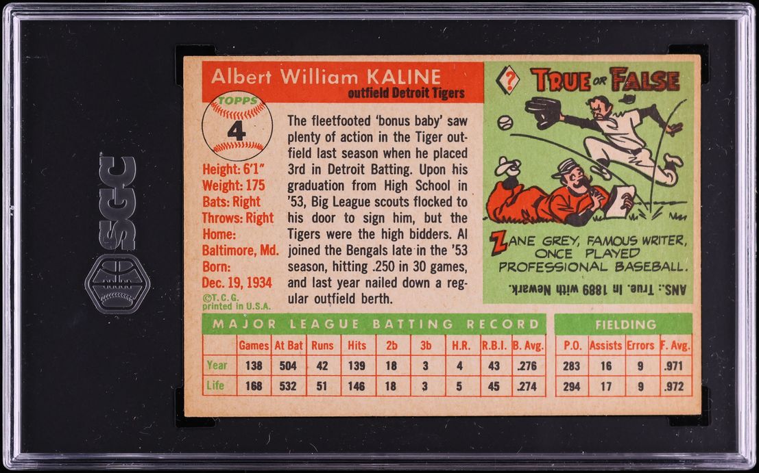 1955 Topps Al Kaline #4 SGC 6 EXMT