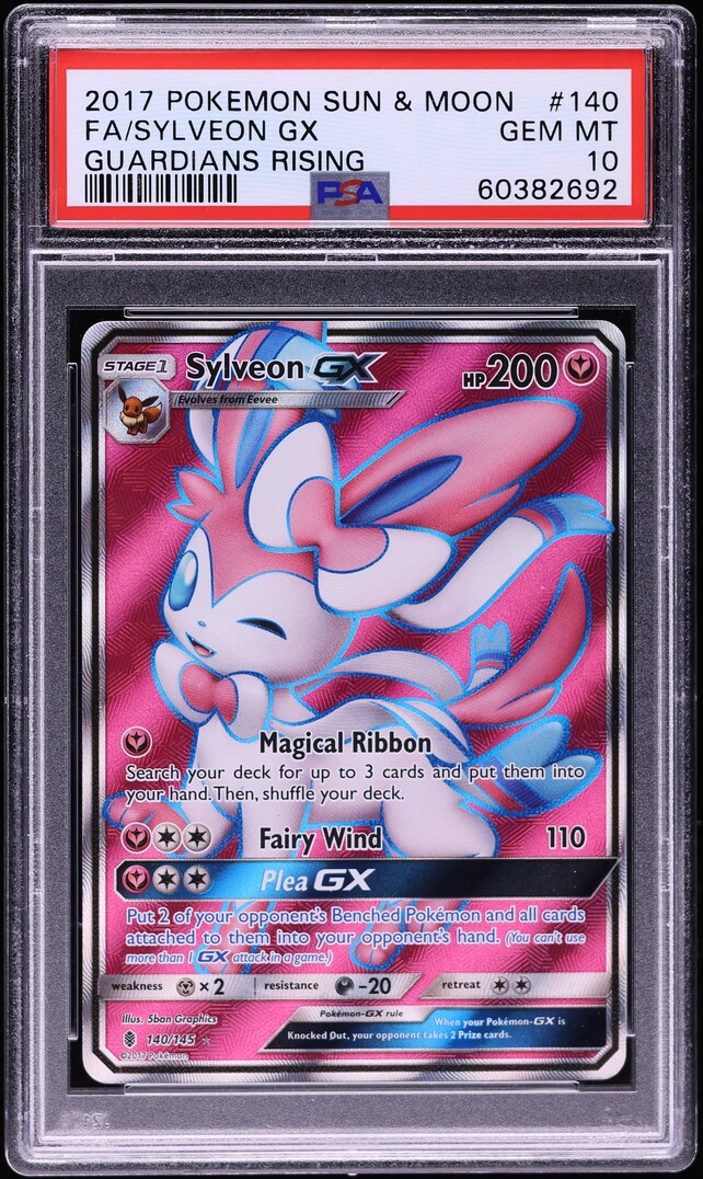 2017 Pokemon Sun & Moon Guardians Rising Full Art Sylveon GX #140 PSA 10 GEM MINT
