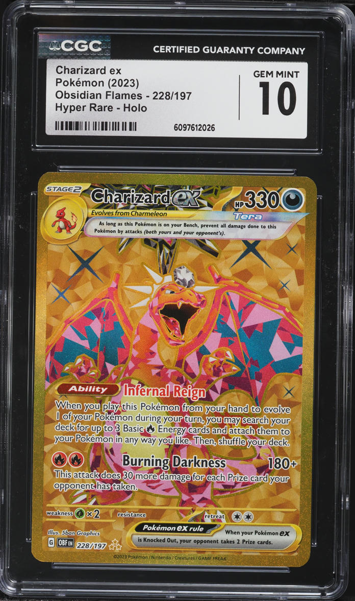 2023 Pokemon Scarlet & Violet Obsidian Flames Gold Rare Charizard ex #228 CGC 10 GEM MINT on Fanatics Collect 2023 Pokemon Scarlet & Violet Obsidian Flames Gold Rare Charizard ex #228 CGC 10 GEM MINT on Fanatics Collect