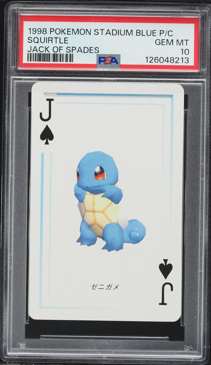 1998 Pokemon Japanese Stadium Blue Version Playing Cards Jack Of Spades Squirtle PSA 10