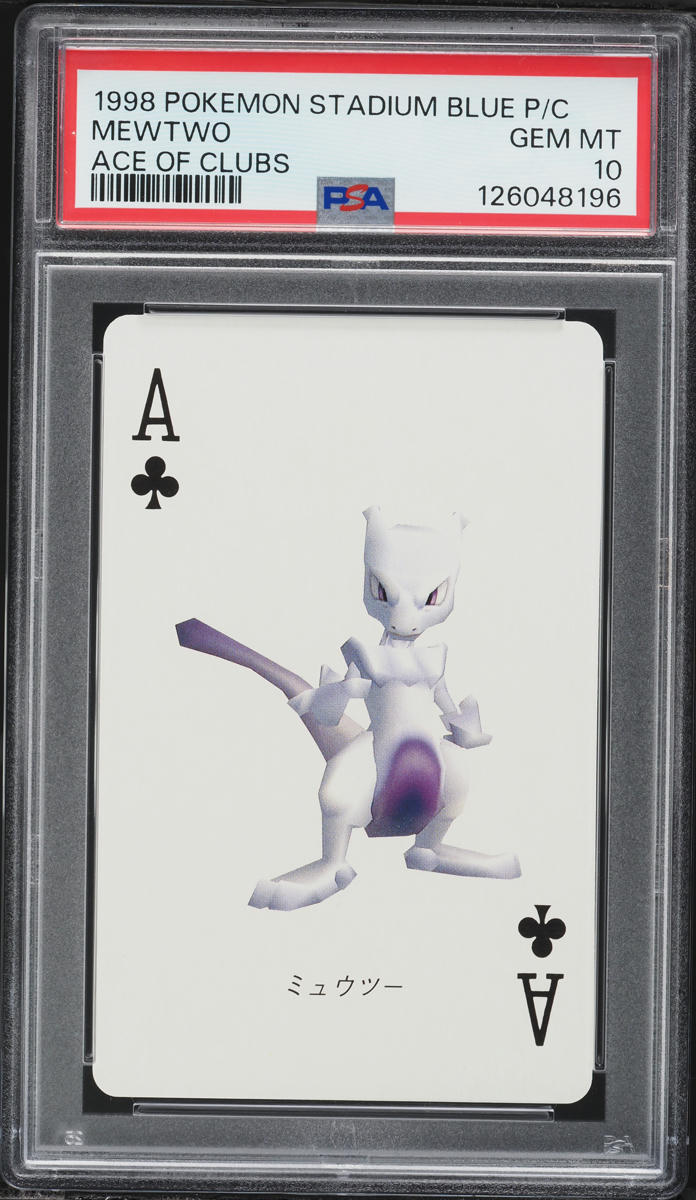 1998 Pokemon Japanese Stadium Blue Version Playing Cards Ace Of Clubs Mewtwo PSA 10 GEM MINT
