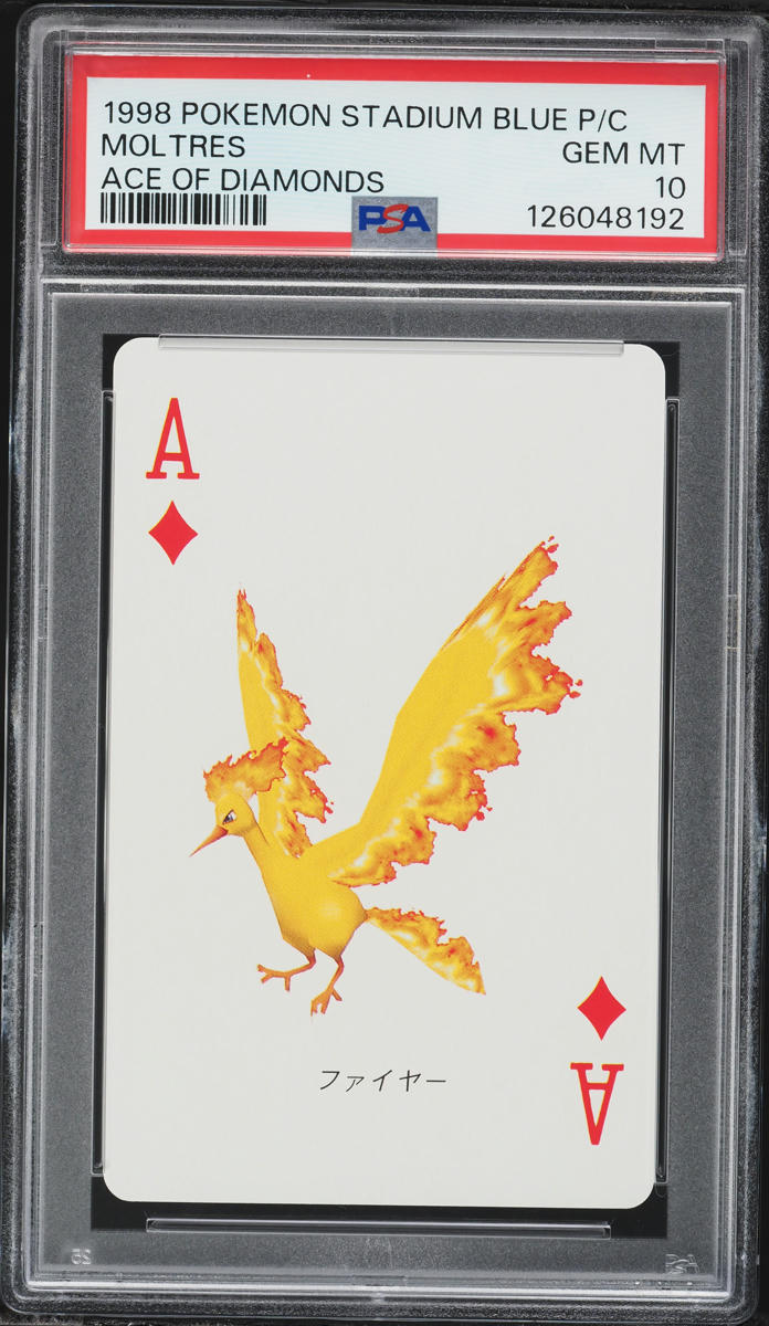 1998 Pokemon Japanese Stadium Blue Version Playing Cards Ace Of Diamonds Moltres PSA 10