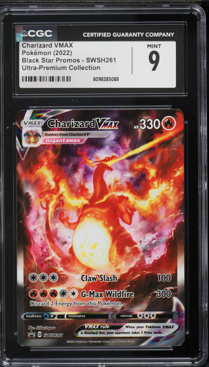 2022 Pokemon Sword & Shield Promo Ultra Premium Alt Art Charizard VMAX #SWSH261 CGC 9 MINT