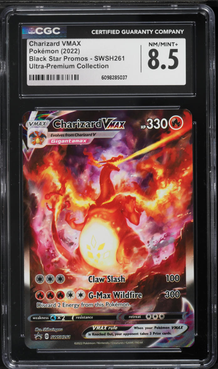 2022 Pokemon Sword & Shield Promo Ultra Premium Alt Art Charizard VMAX #SWSH261 CGC 8.5 NM-MT+