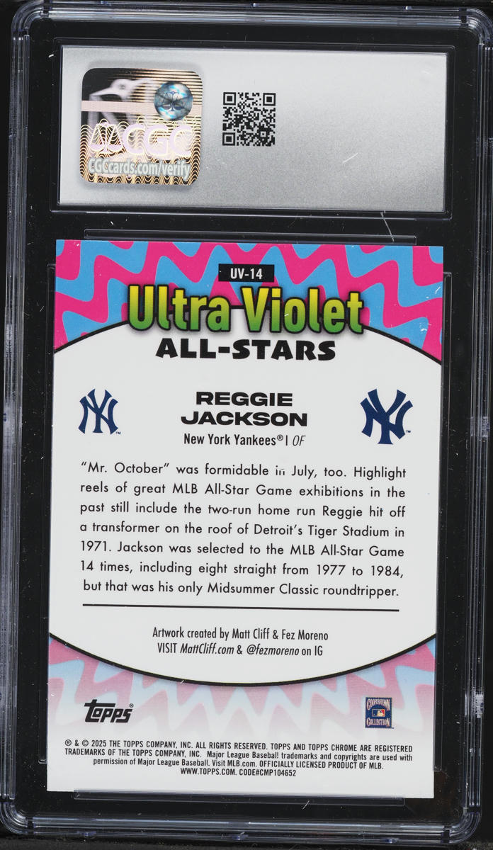 2025 Topps Chrome Ultraviolet All-Stars Reggie Jackson #UV-14 CGC 9 MINT
