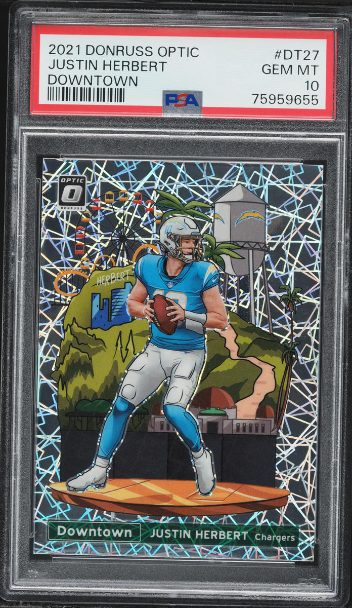 2021 Donruss Optic Downtown Justin Herbert #DT27 PSA 10 GEM MINT