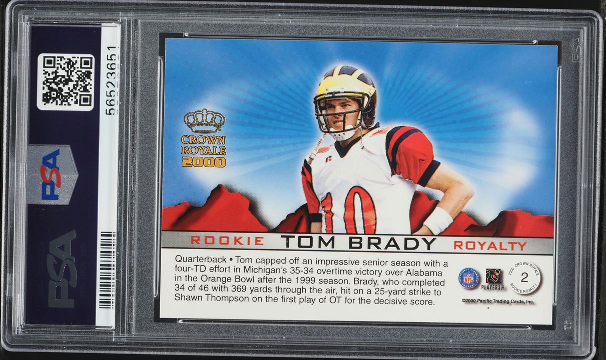 2000 Pacific Crown Royale Royalty Tom Brady ROOKIE #2 PSA 8 NM-MT