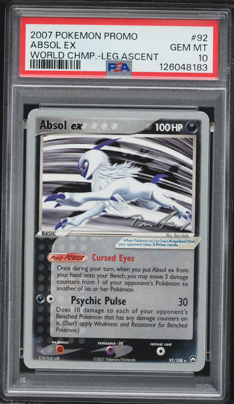 世界3枚【PSA10】グレッグル 2007 エントリーパック ’08 2007 Pokemon World Championships Promo Legend Ascent Absol EX #92
