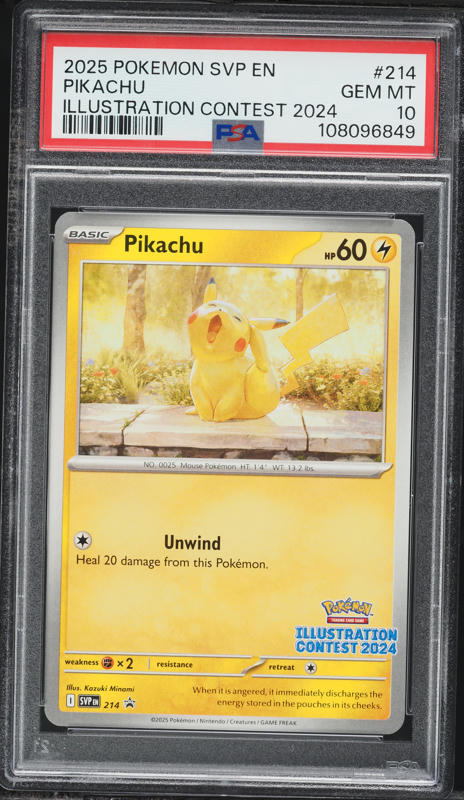 2025 Pokemon Scarlet & Violet Promo Illustration Contest Pikachu #214 PSA 10 GEM MINT