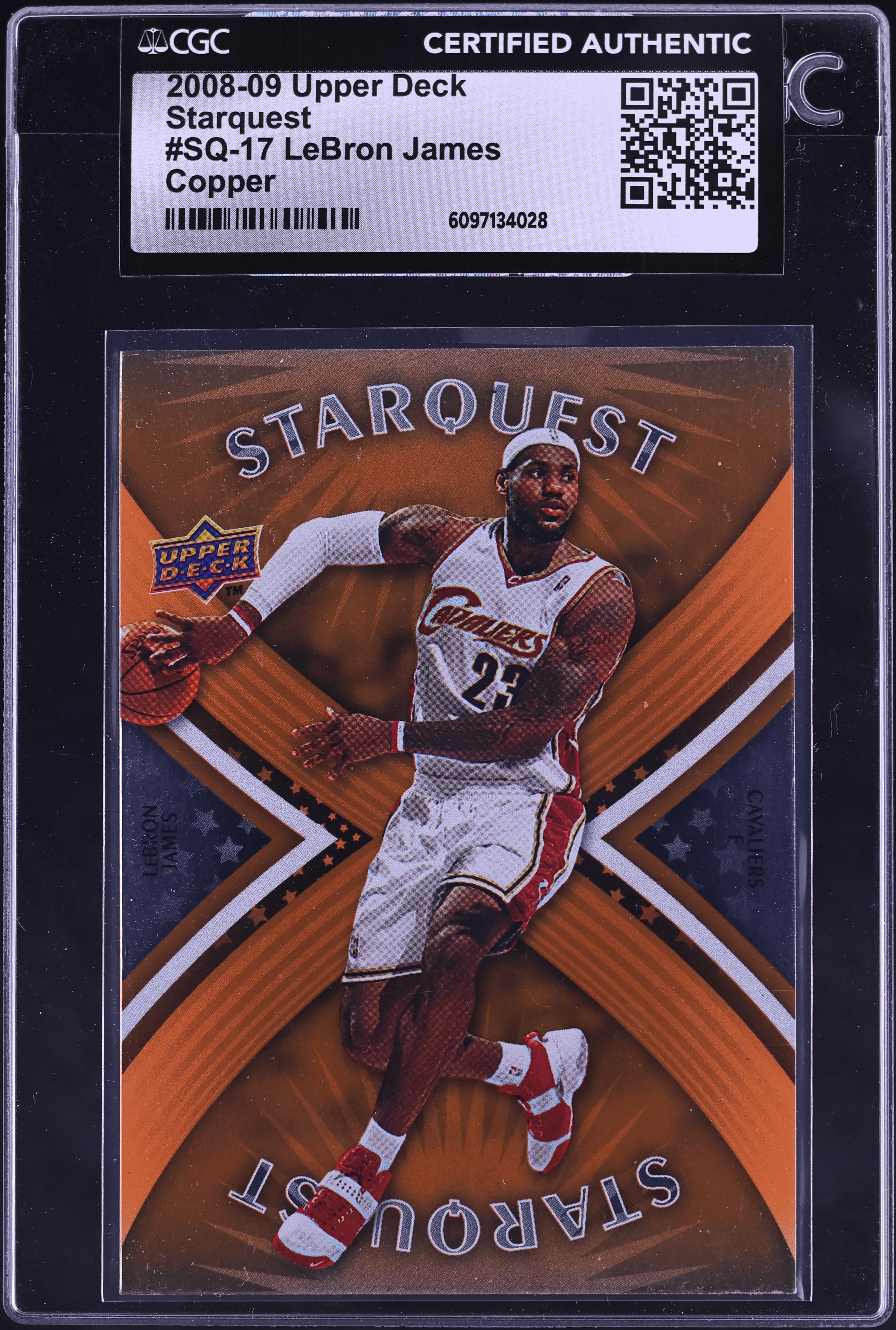 2008 Upper Deck Starquest Copper LeBron James #SQ-17 CGC AUTH on