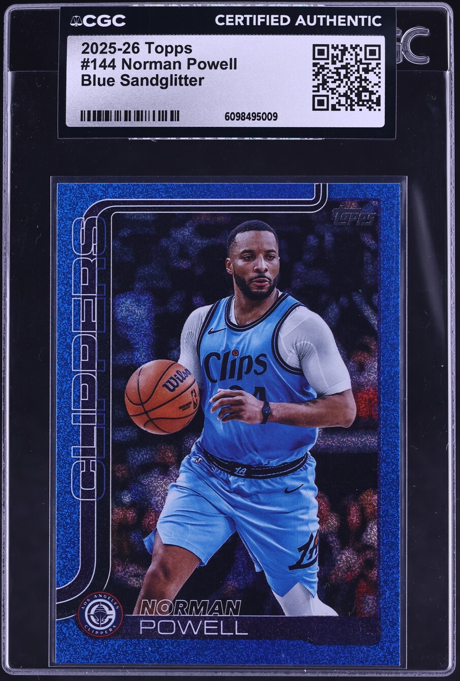 2025 Topps Blue Sandglitter Norman Powell #144 CGC AUTH