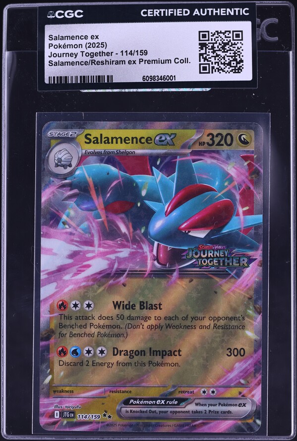 2025 Pokemon Scarlet & Violet Journey Together Premium Holo Salamence ex #114 CGC AUTH
