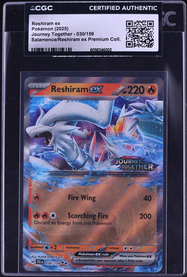 2025 Pokemon Scarlet & Violet Journey Together Premium Holo Reshiram ex #30 CGC AUTH