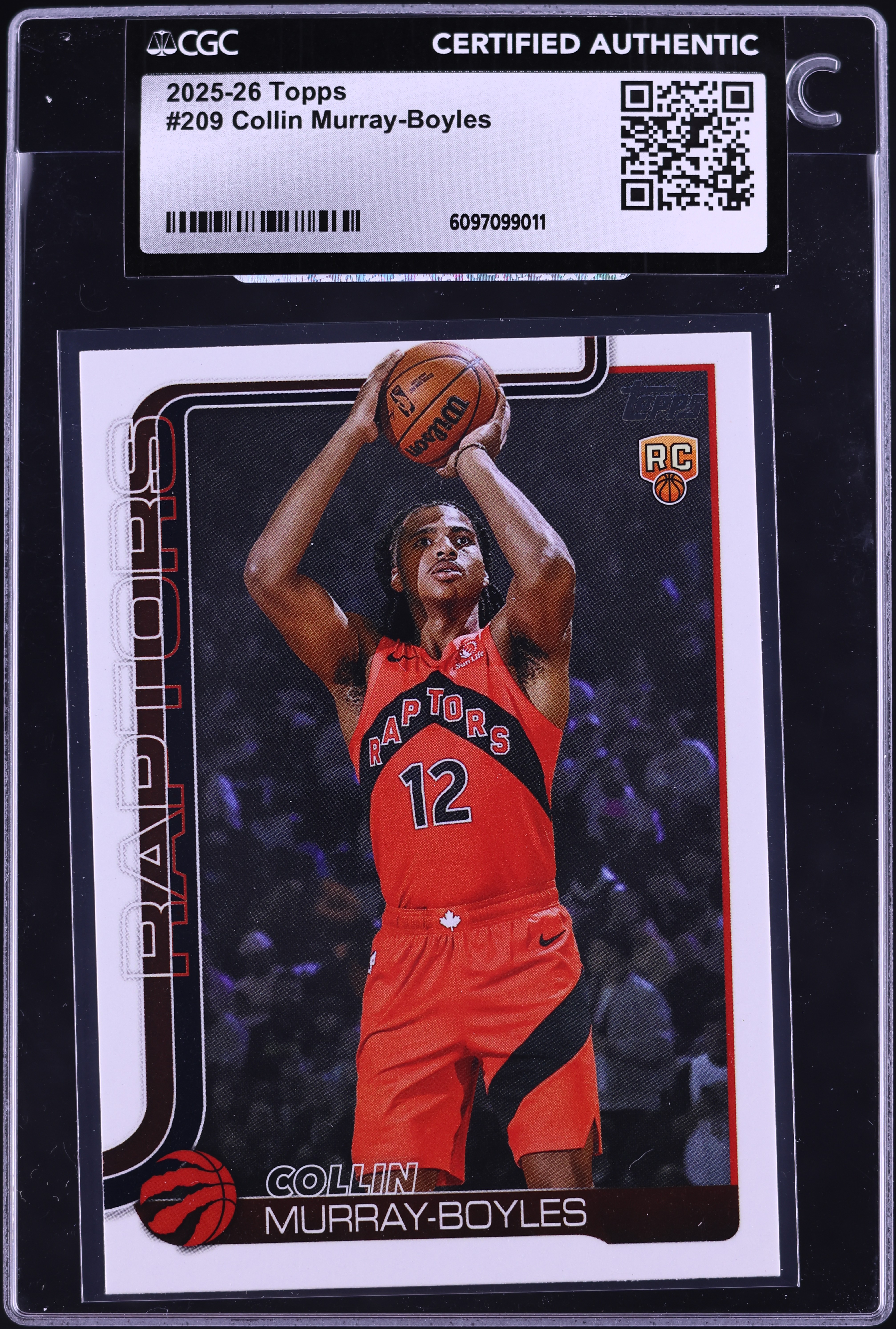 2025 Topps Basketball Collin Murray-Boyles ROOKIE #209 CGC AUTH on 