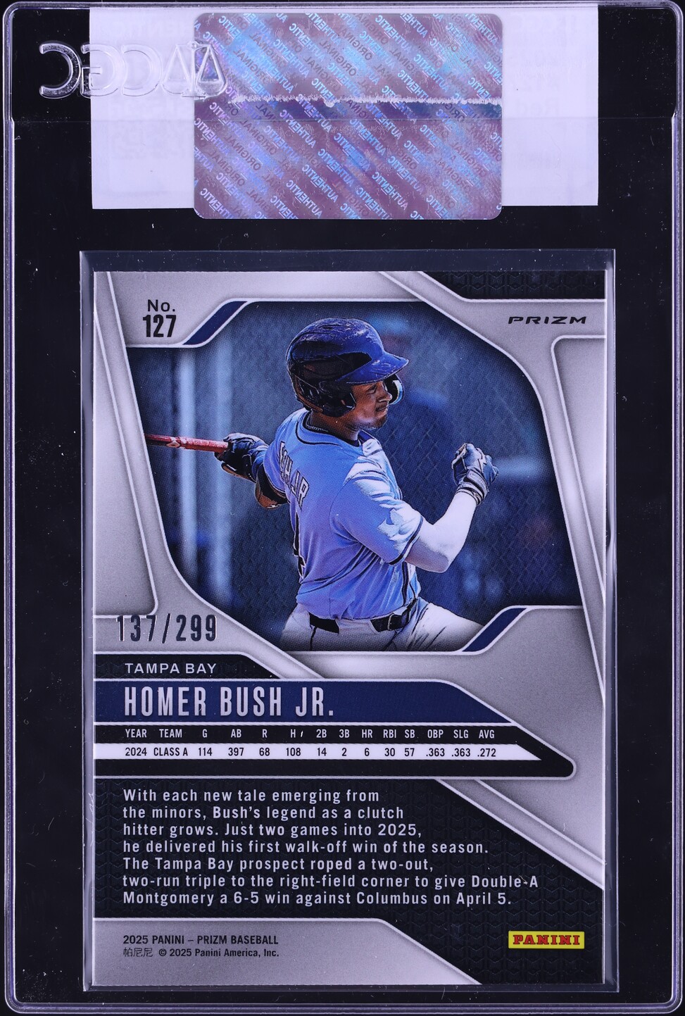 2025 Panini Prizm Red Homer Bush Jr. /299 #127 CGC AUTH