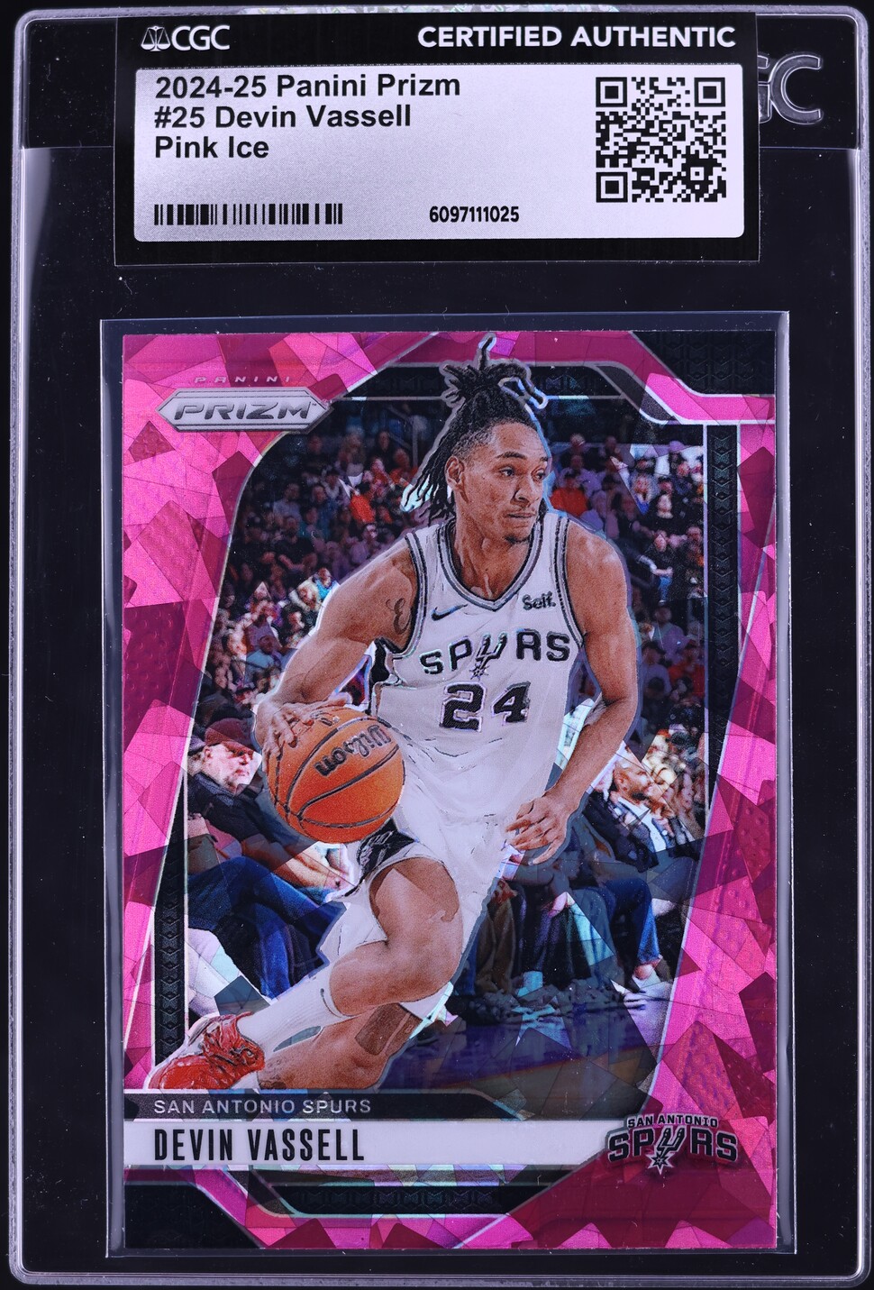 2024 Panini Prizm Pink Ice Devin Vassell #25 CGC AUTH