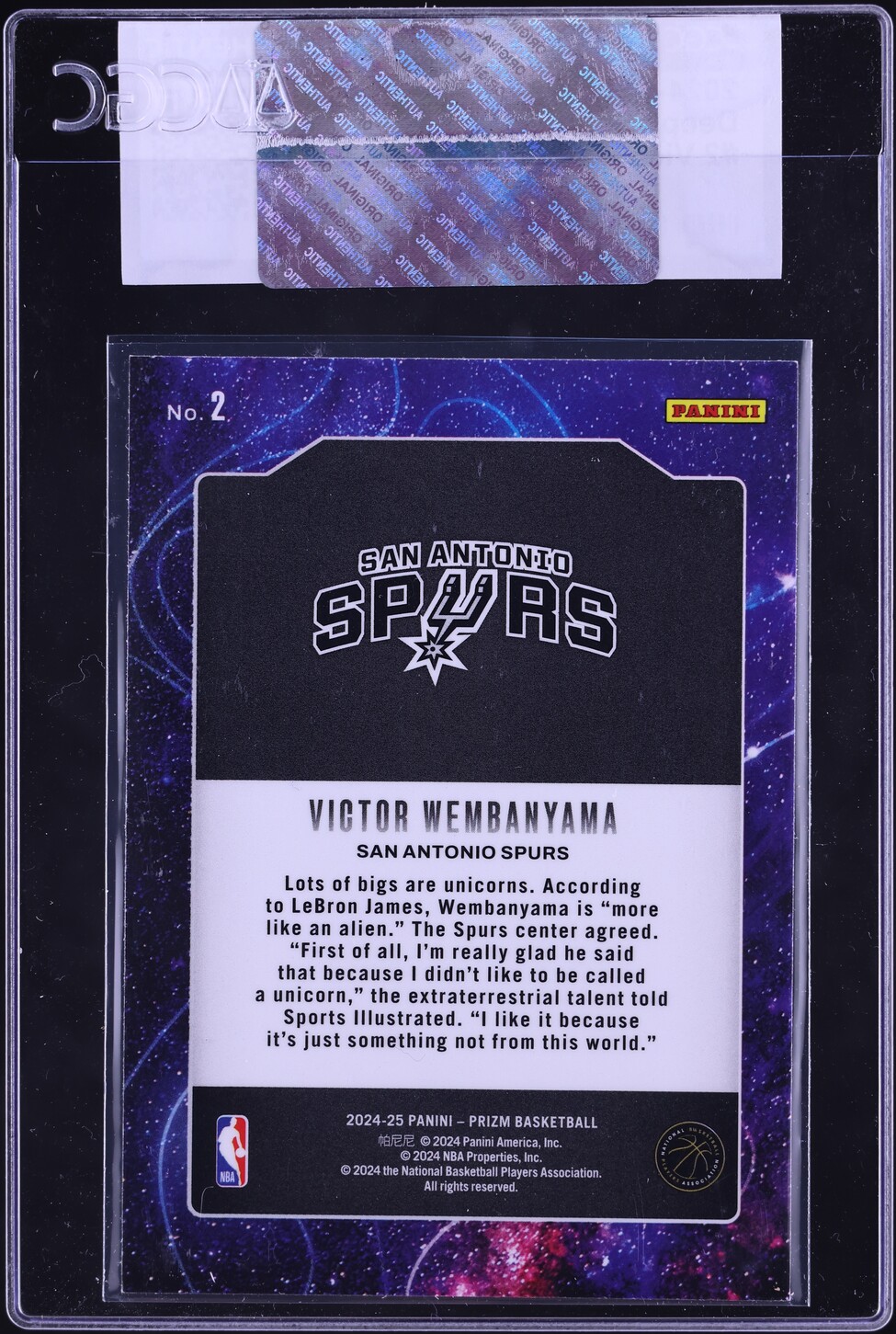 2024 Panini Prizm Deep Space Victor Wembanyama #2 CGC AUTH