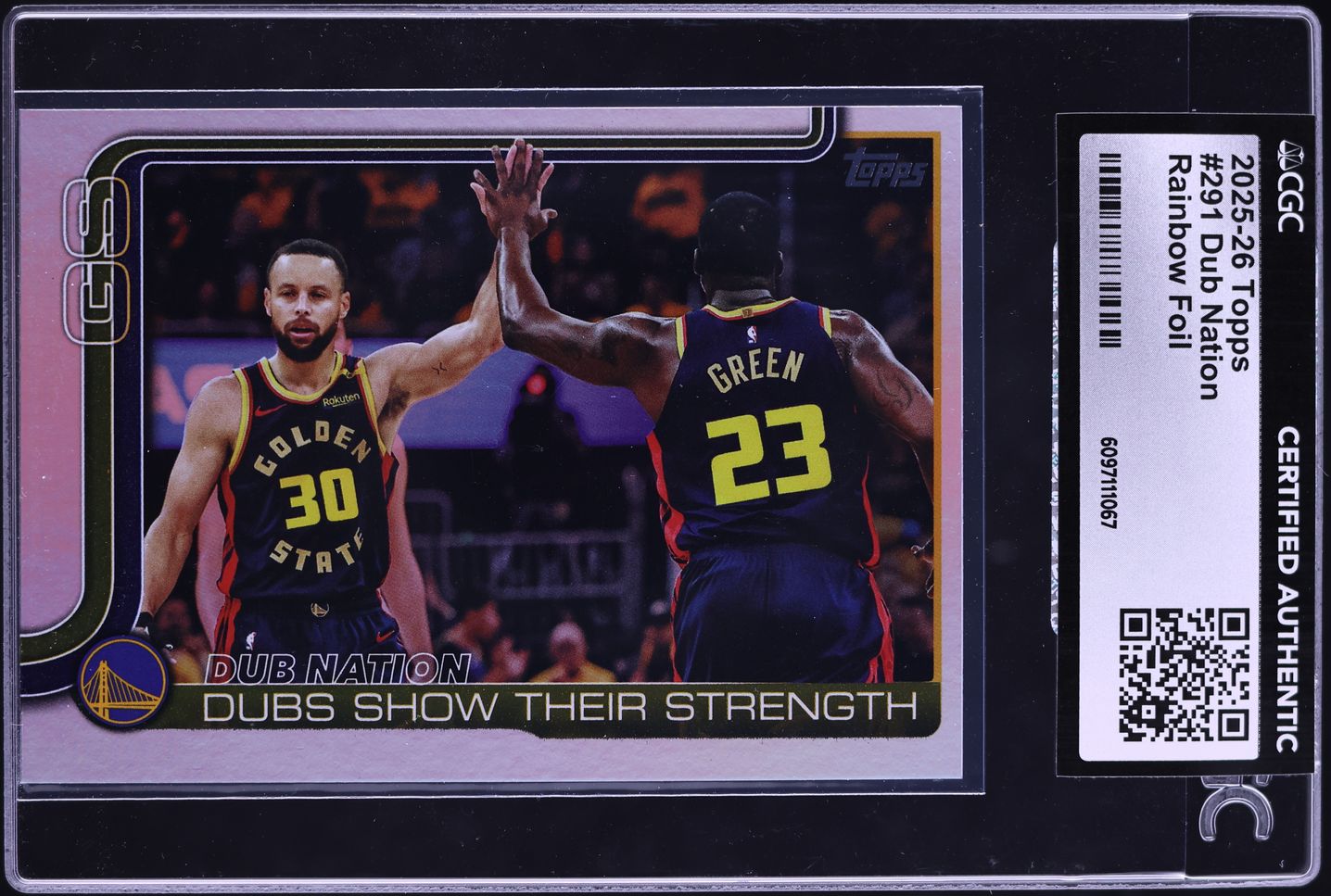 2025 Topps Rainbow Foil Dub Nation w/ Stephen Curry #291 CGC AUTH
