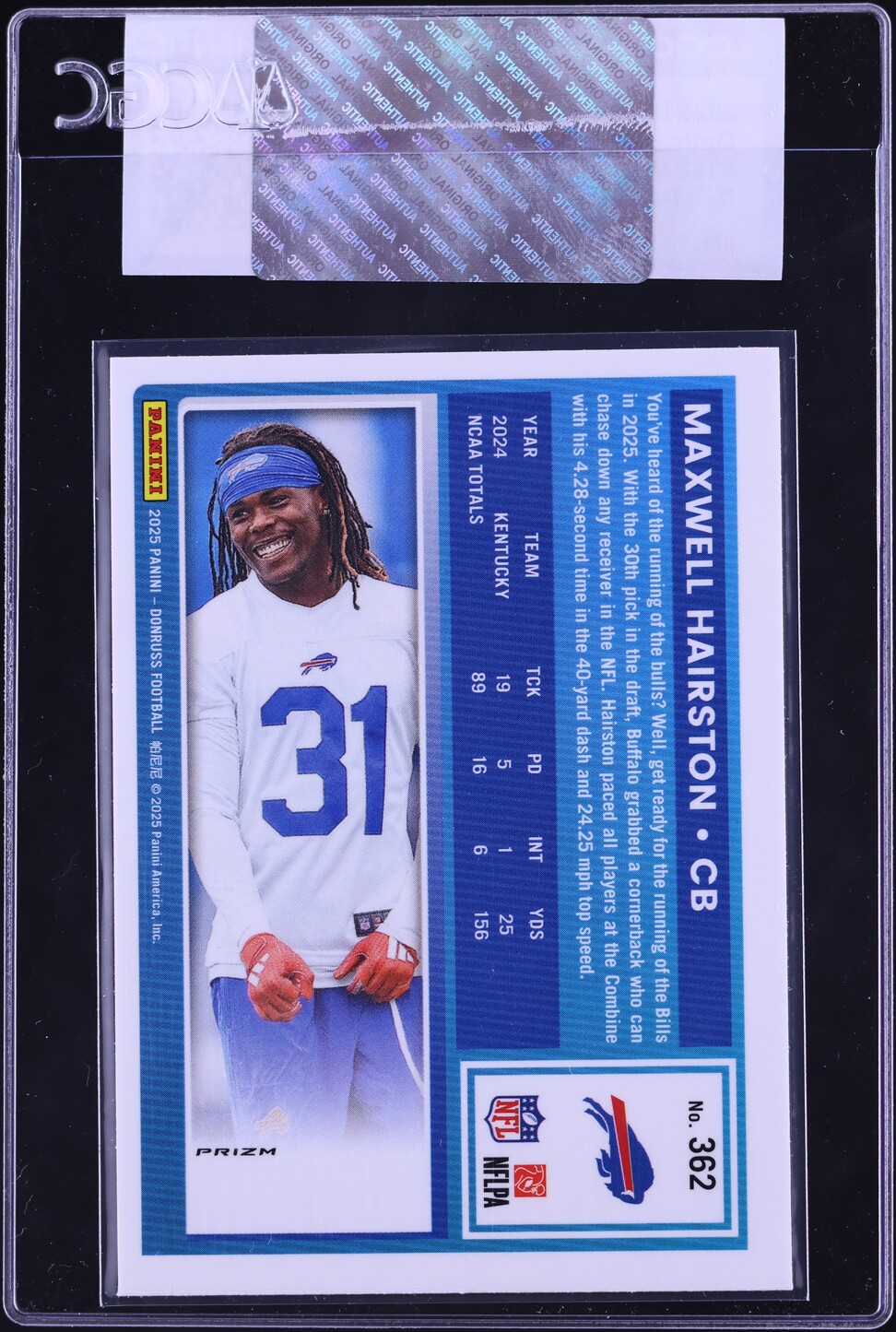 2025 Donruss Optic Preview Red Pandora Maxwell Hairston ROOKIE #362 CGC AUTH