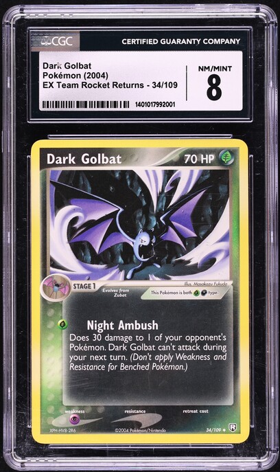 2004 Pokemon EX Team Rocket Returns Reverse Holo Dark Golbat #34 CGC 8.5  NM-MT+ on Fanatics Collect