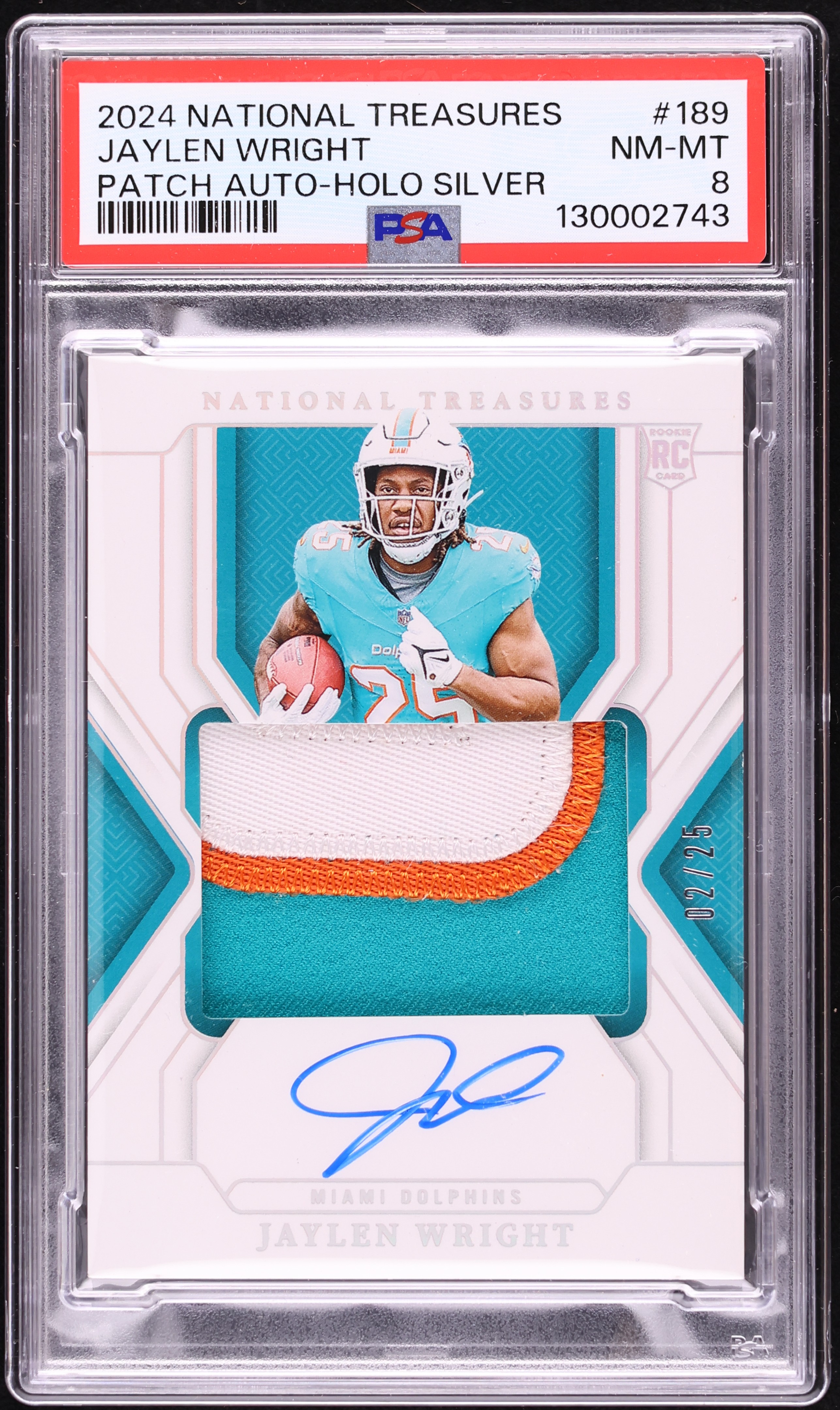 2024 National Treasures Holo Silver Jaylen Wright ROOKIE PATCH