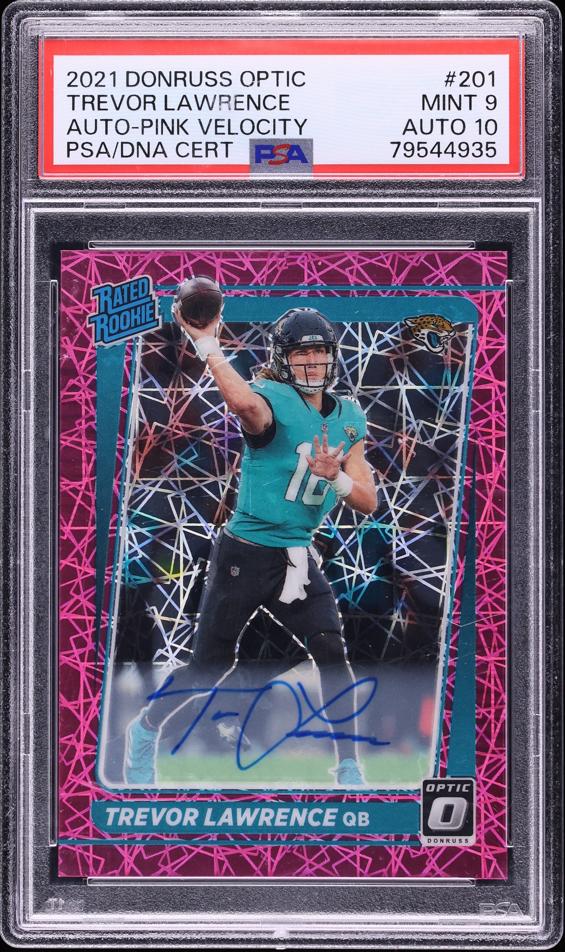 2021 Donruss Optic Pink Velocity Trevor Lawrence ROOKIE AUTO /50