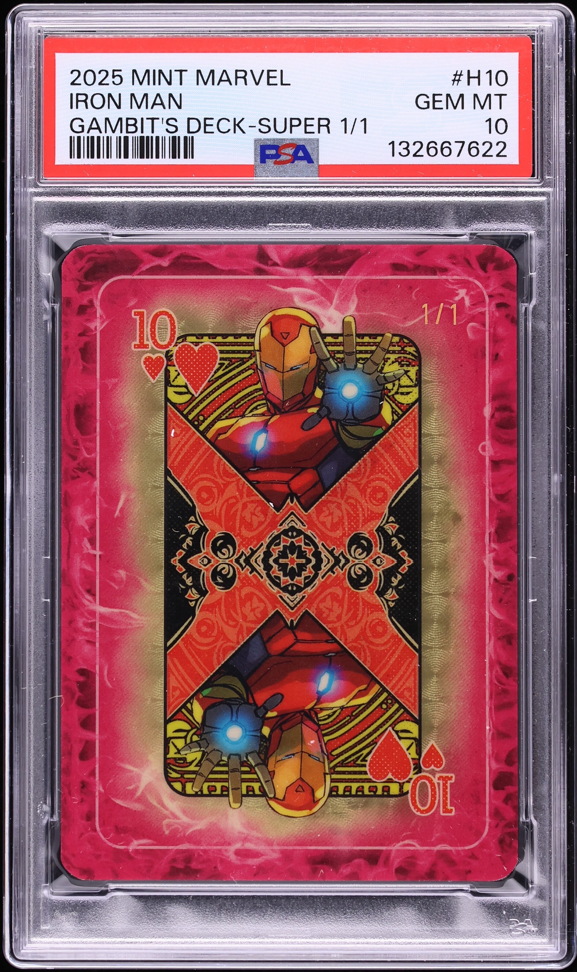 2025 Topps Mint Marvel Gambit's Deck Super Iron Man 1/1 #H10 PSA