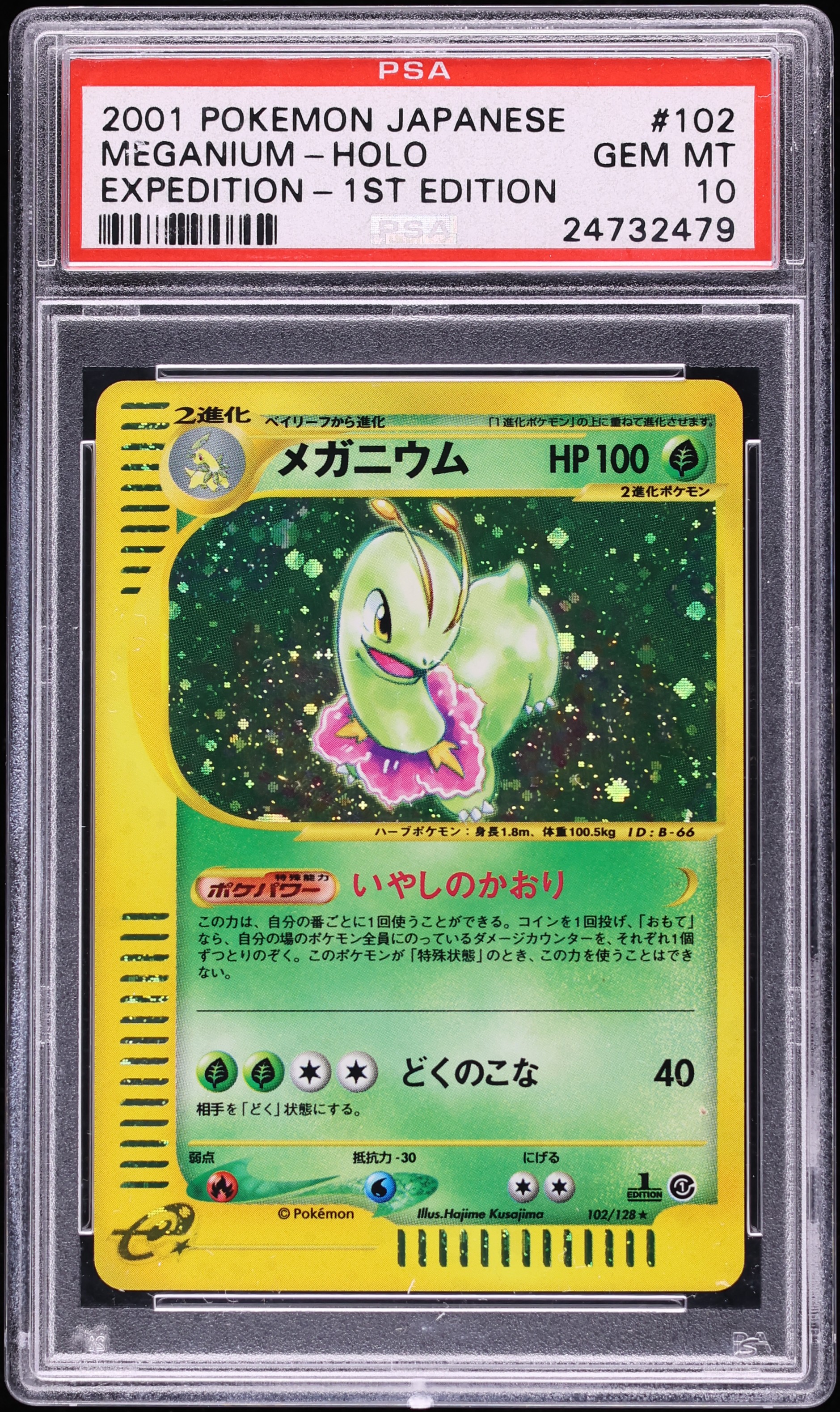 2001 Pokemon Japanese Expedition 1st Edition Holo Meganium #102