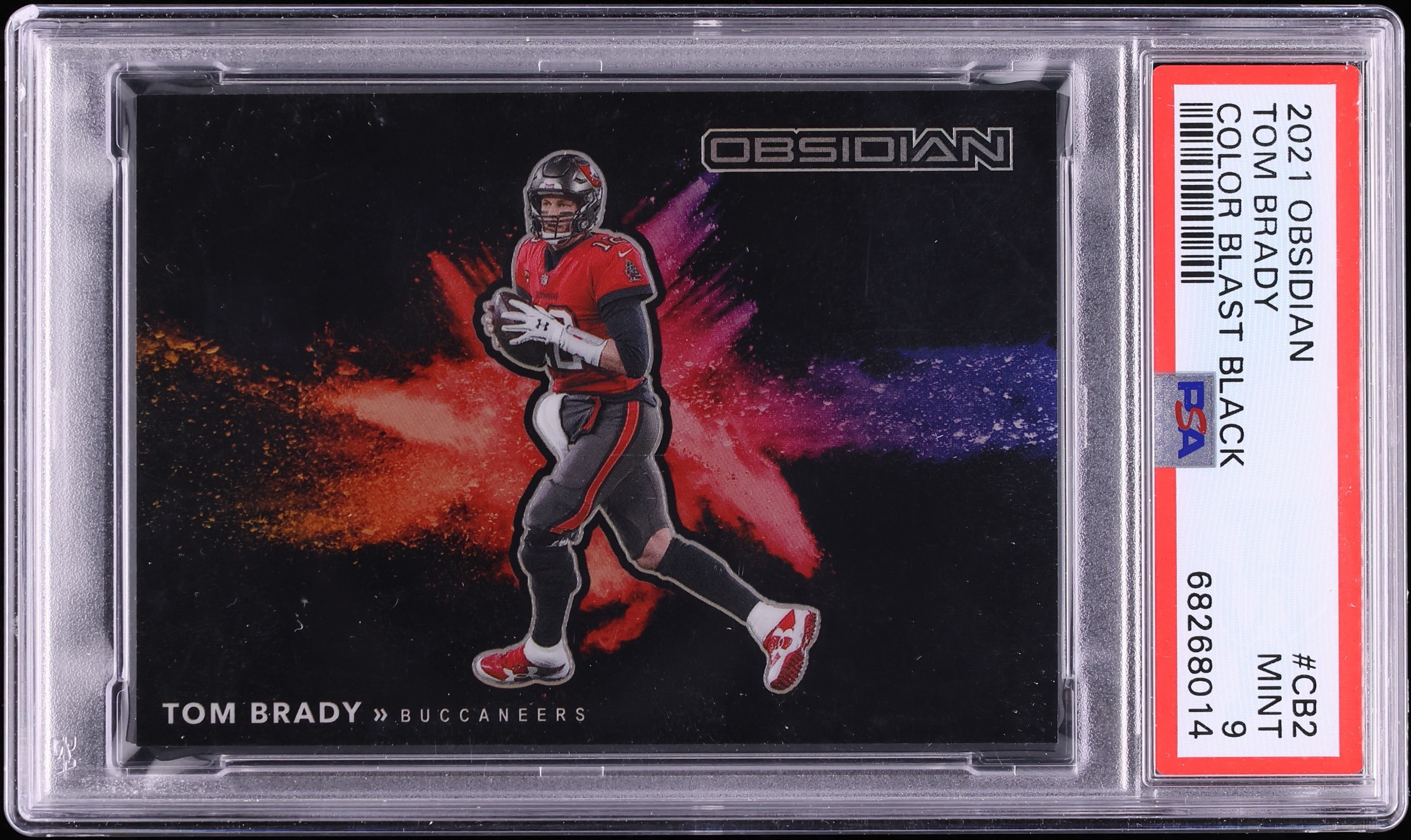 2021 Panini Obsidian Color Blast Black Tom Brady #CB-2 PSA 9 MINT
