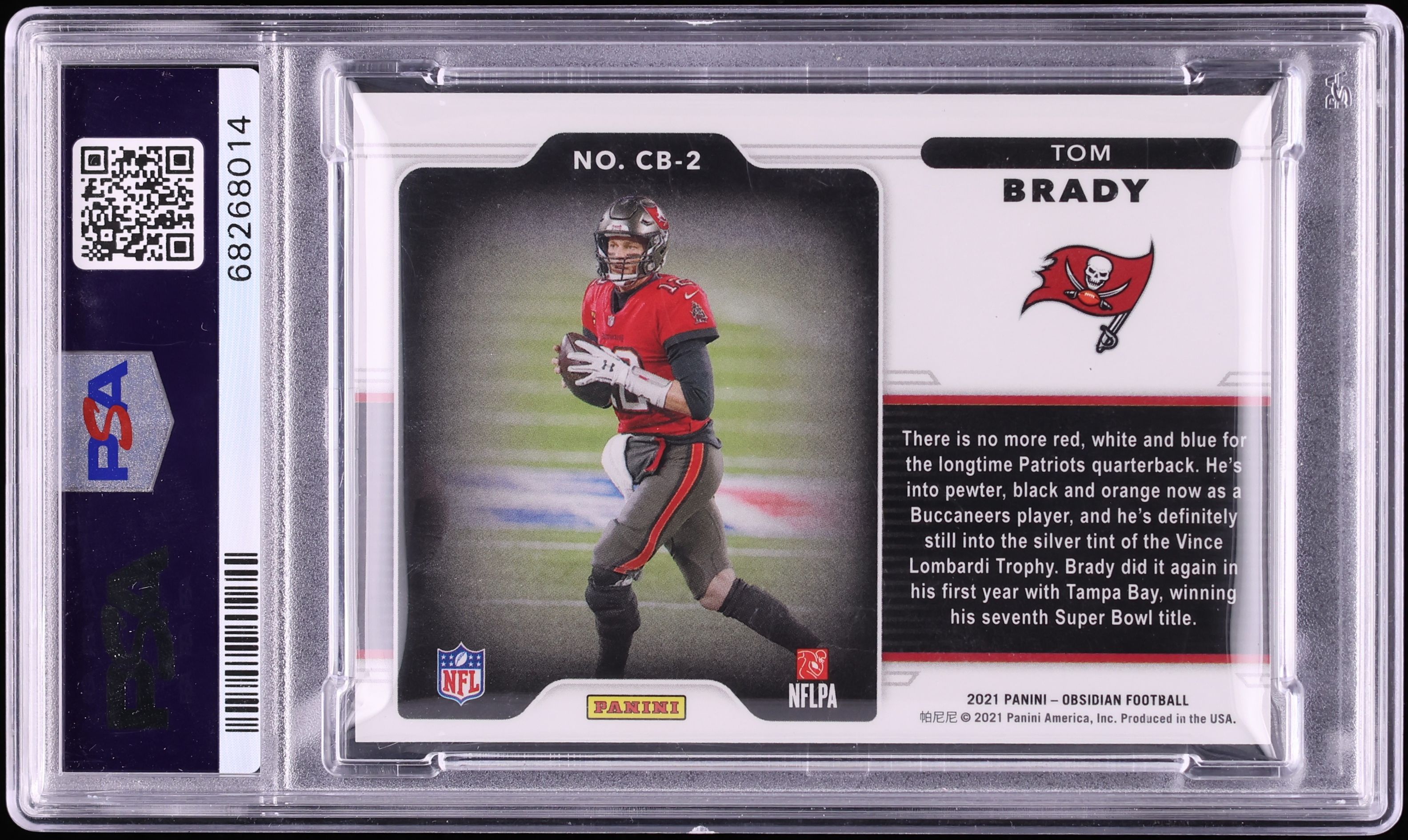 2021 Panini Obsidian Color Blast Black Tom Brady #CB-2 PSA 9 MINT