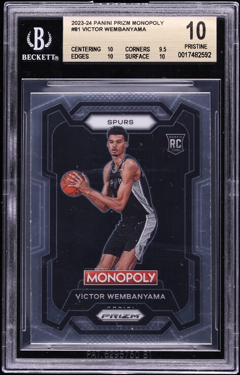 2023 Panini Prizm Monopoly Victor Wembanyama ROOKIE #81 BGS 10 PRISTINE