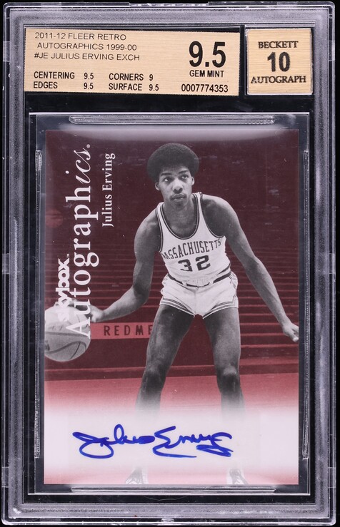 2011 Fleer Retro Autographics '99 Exch Julius Erving AUTO #JE BGS 9.5 GEM MINT