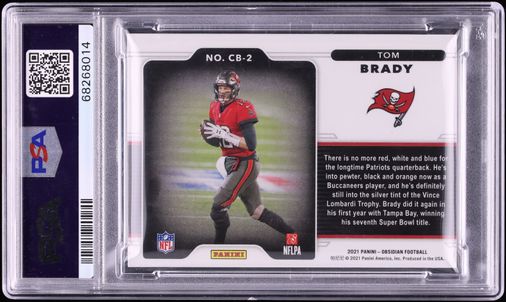 2021 Panini Obsidian Color Blast Black Tom Brady #CB-2 PSA 9 MINT