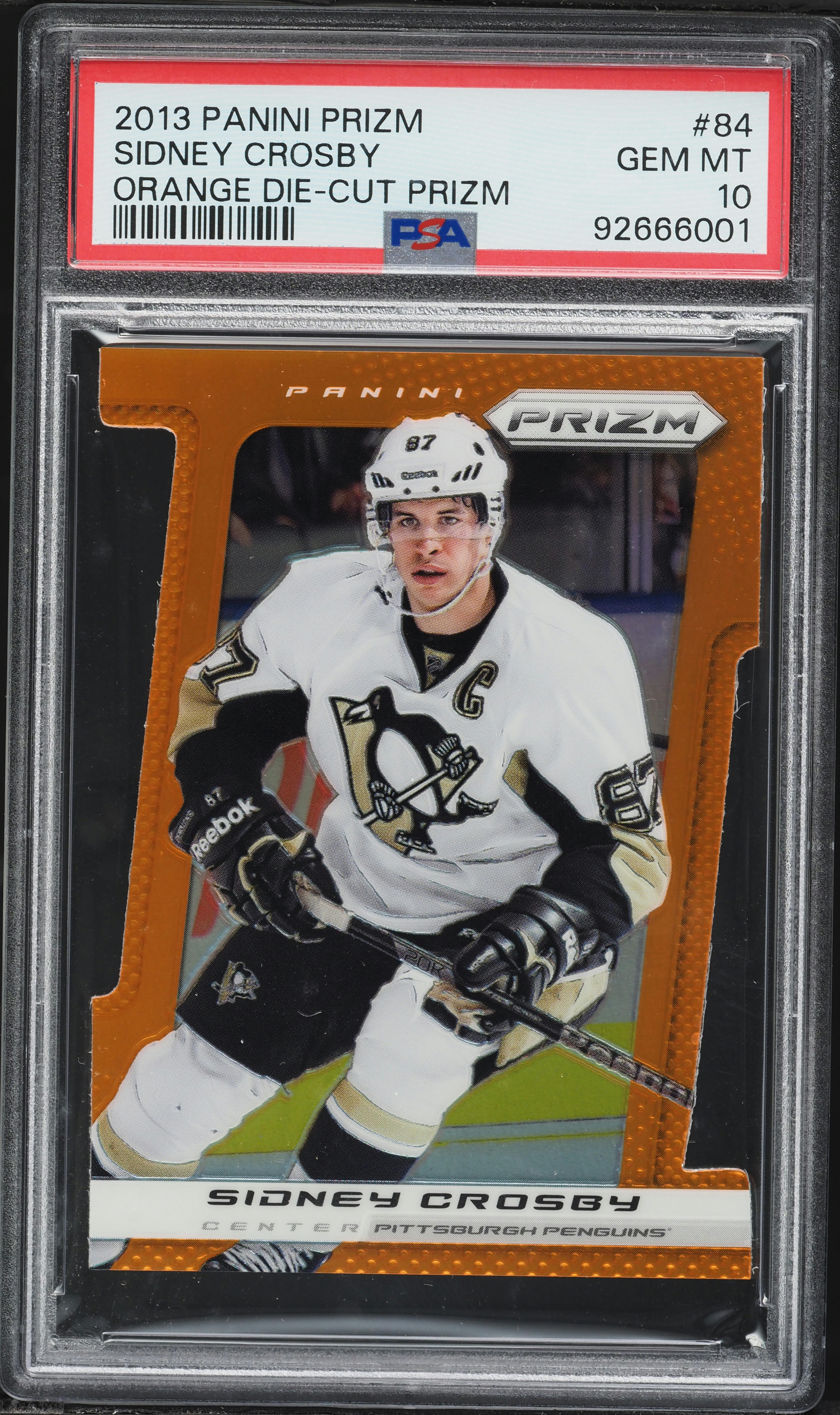 2013 Panini Prizm Orange Die-Cut Sidney Crosby /50 #84 PSA 10 GEM