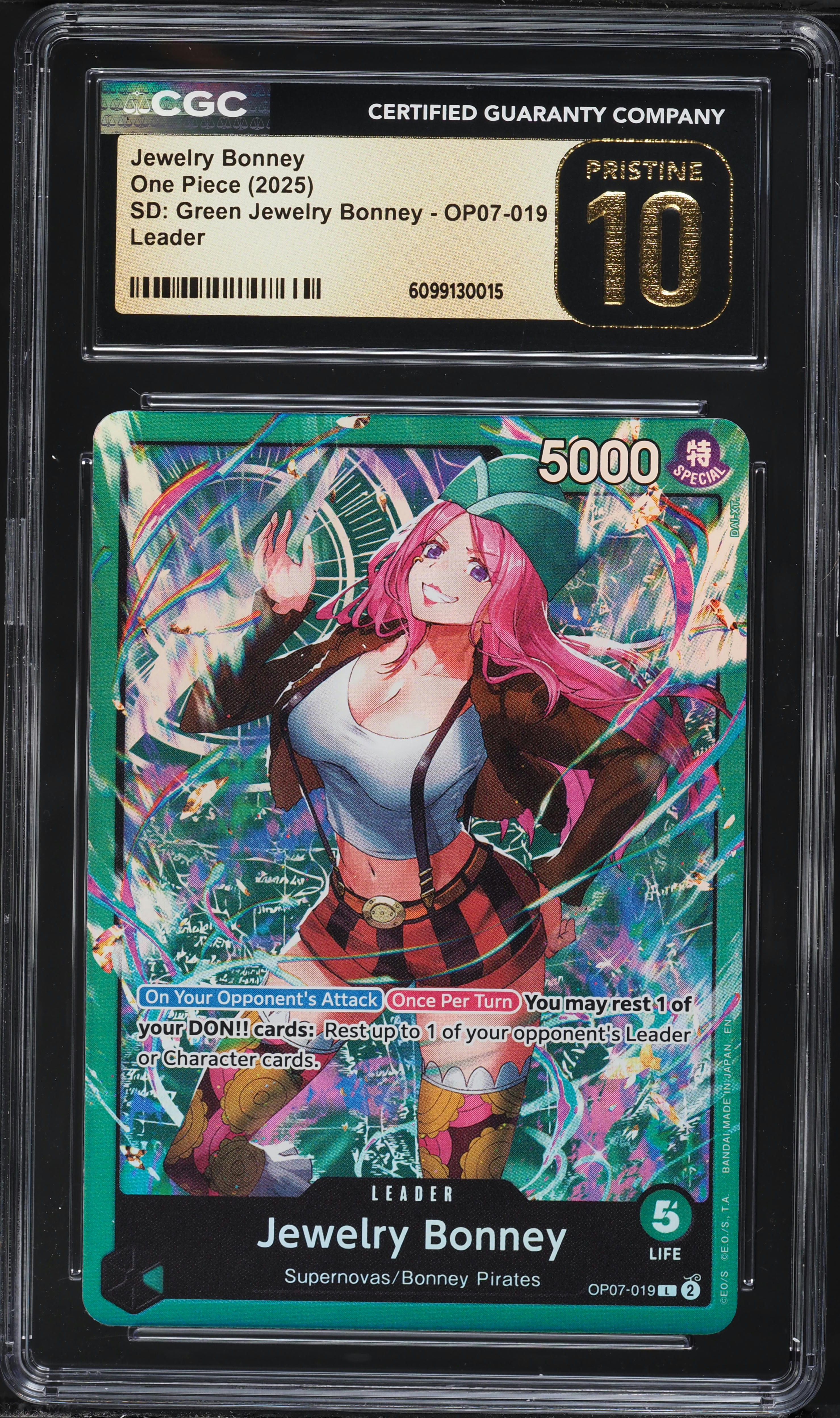 2025 One Piece SD: Green Leader Jewelry Bonney #OP07-019 CGC 10