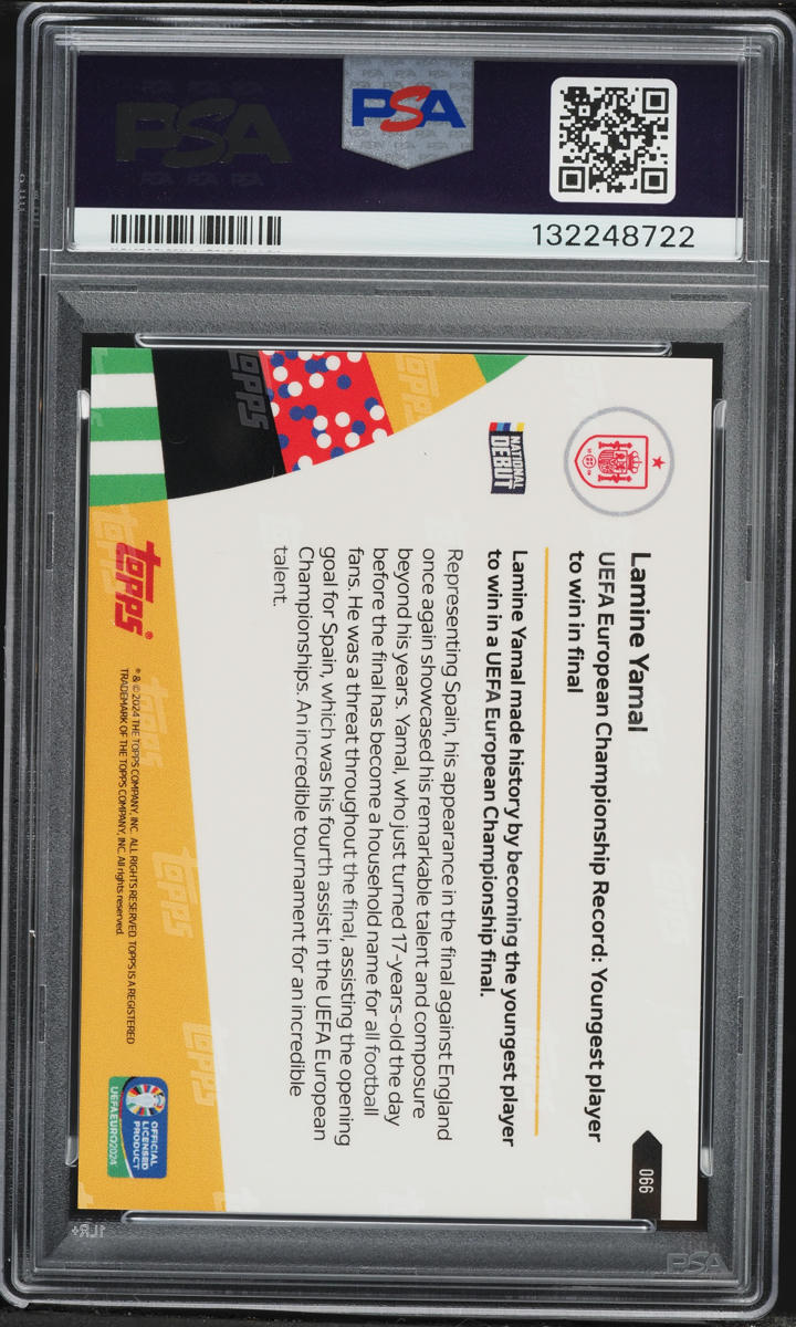 2024 Topps Now UEFA Euro Lamine Yamal ROOKIE #66 PSA 10 GEM MINT