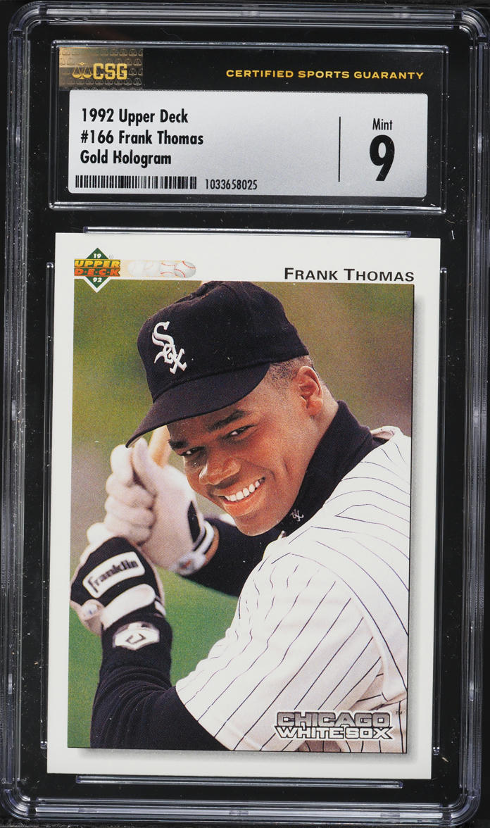 1992 Upper Deck Gold Hologram Frank Thomas #166 CSG 9 MINT