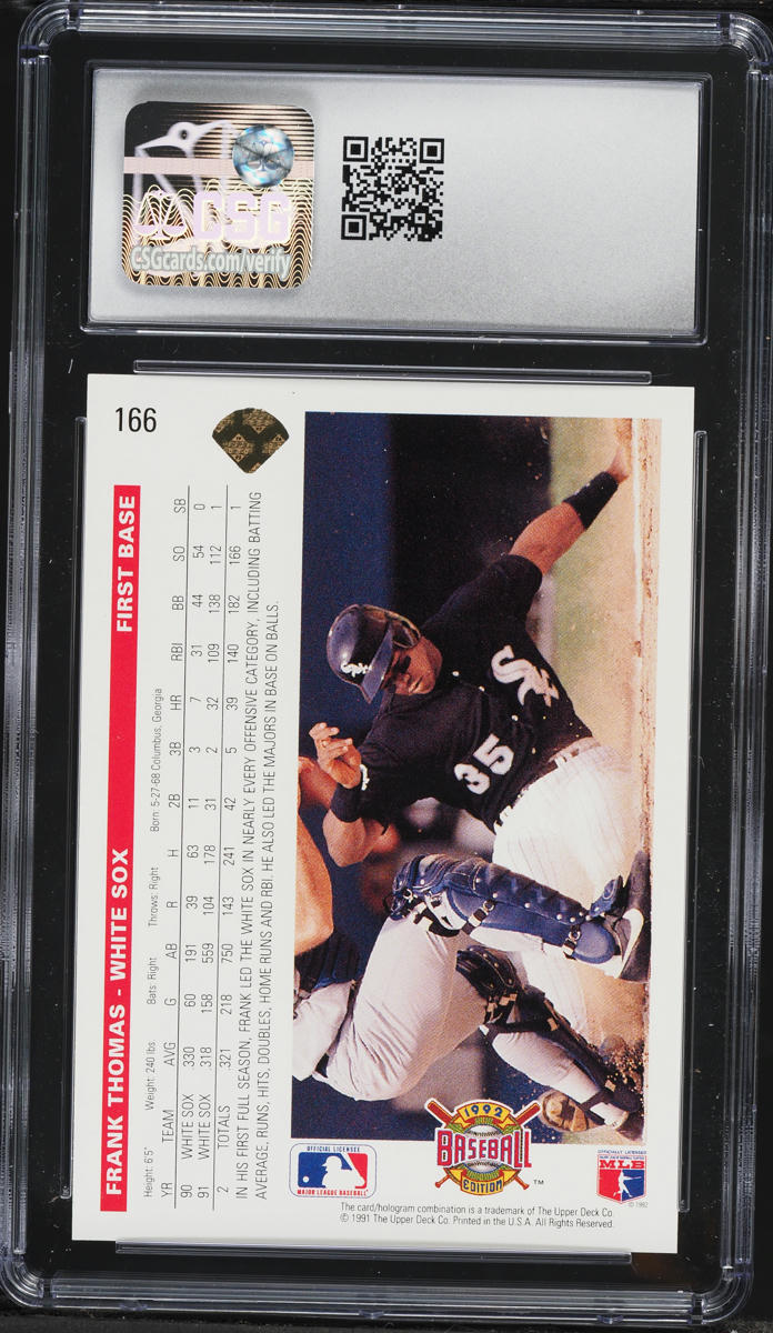 1992 Upper Deck Gold Hologram Frank Thomas #166 CSG 9 MINT