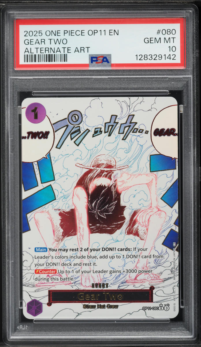 2025 One Piece Fist Of Divine Speed Alt Art Gear Two #080 PSA 10