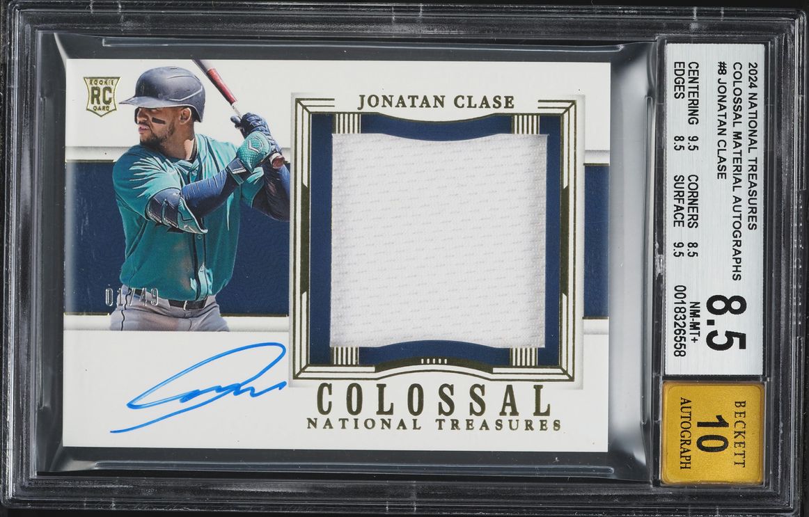 2024 National Treasures Colossal Jonatan Clase ROOKIE PATCH AUTO 1/49 #CMA-JCE BGS 8.5 NM-MT+
