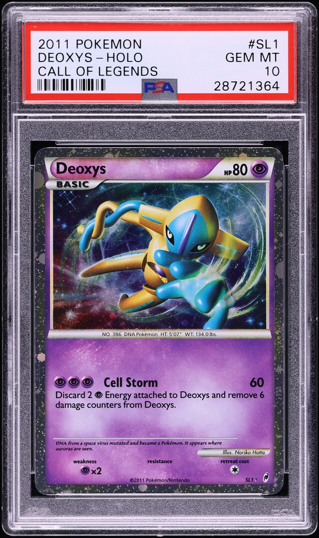 2011 Pokemon Call Of Legends Holo Deoxys #SL1 PSA 10 GEM MINT on