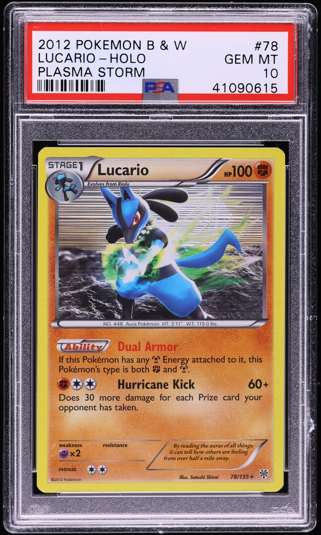 2013 Pokemon Black & White Plasma Storm Holo Lucario #78 PSA 10 GEM MINT on  Fanatics Collect