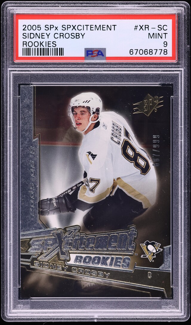 2005 SPx Spxcitement Sidney Crosby ROOKIE /999 #XR-SC PSA 9 MINT