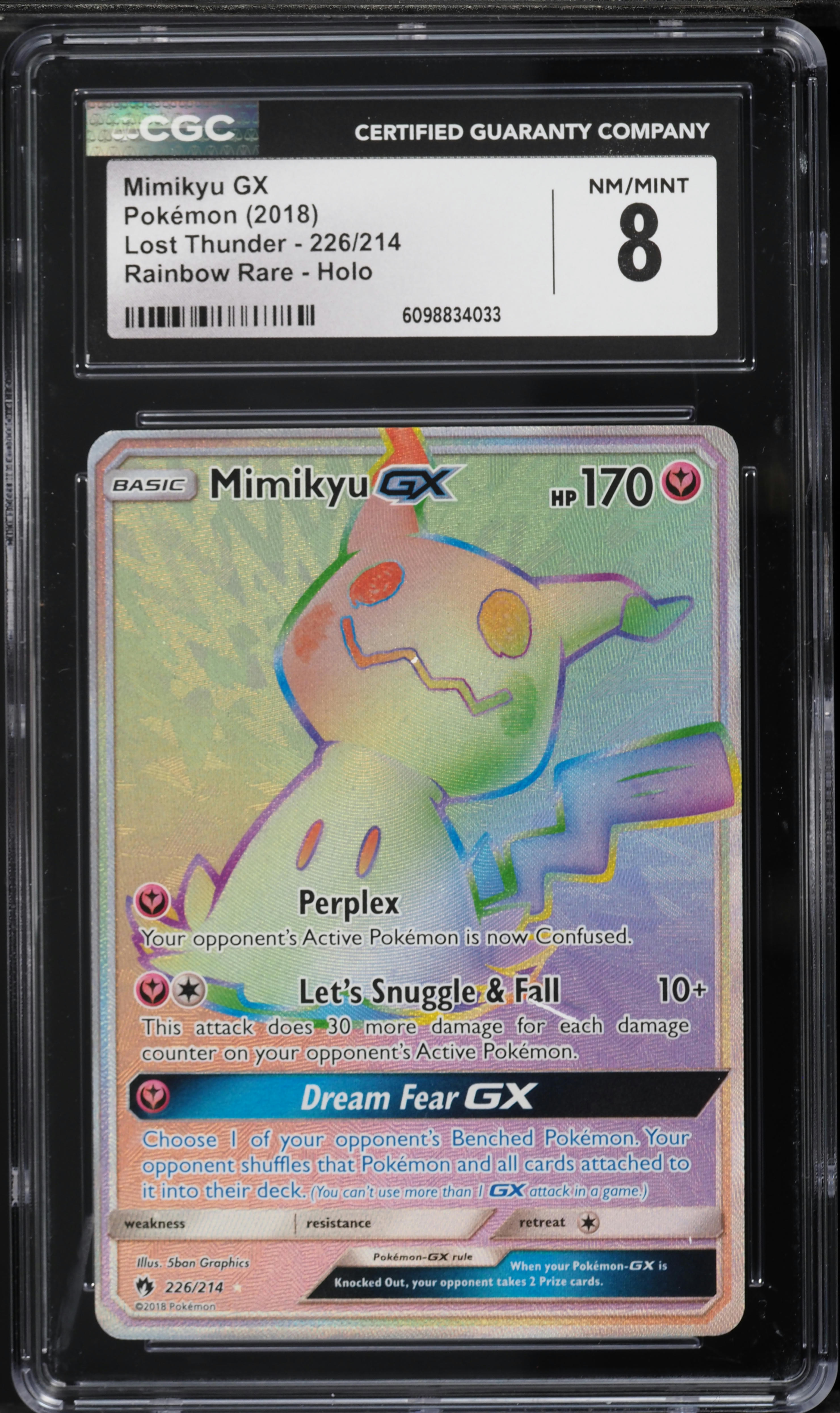 2018 Pokemon Sun & Moon Lost Thunder Full Art Mimikyu GX #226 CGC