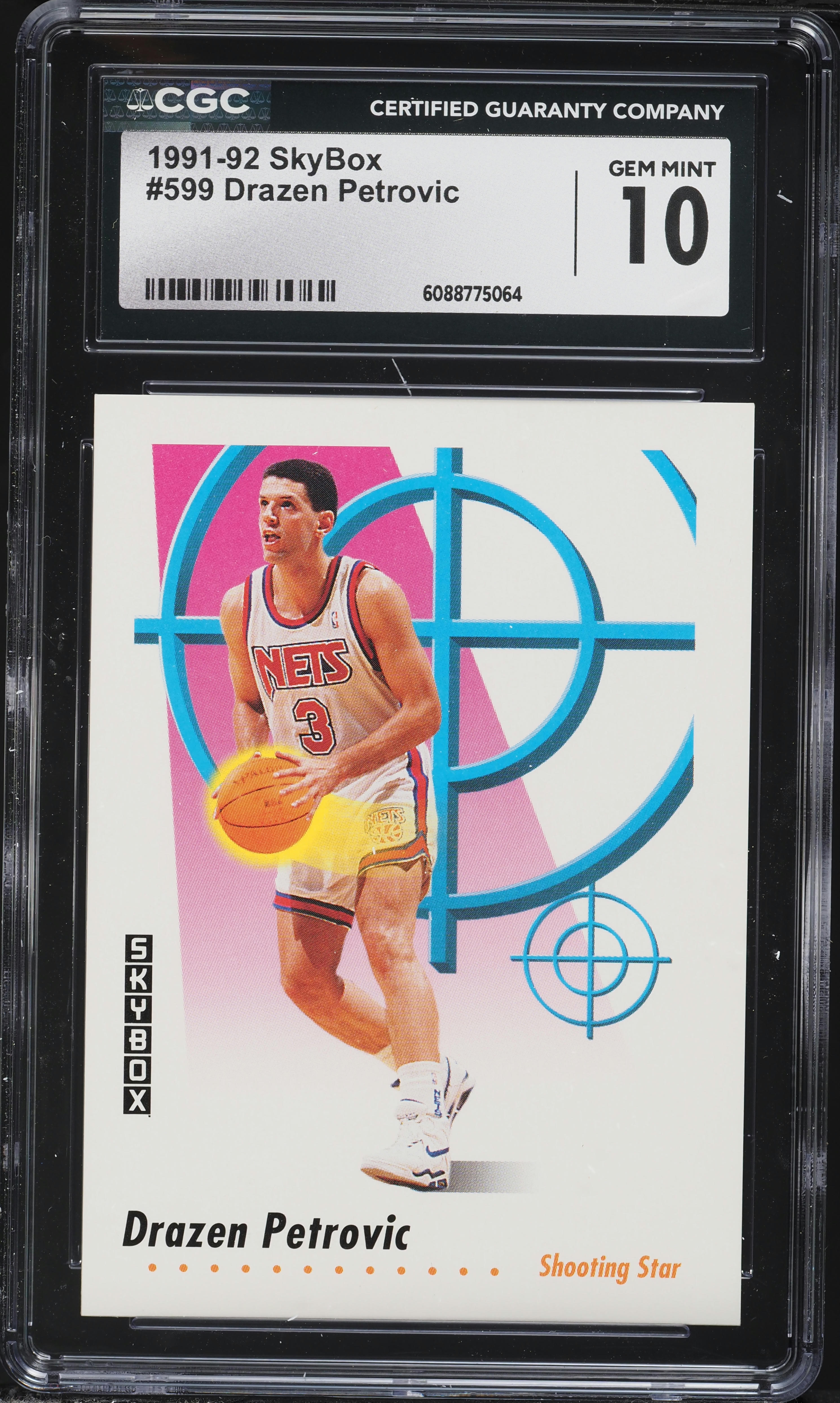 1991 Skybox Basketball Drazen Petrovic #599 CGC 10 GEM MINT on