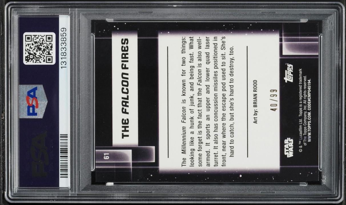 2021 Topps Chrome Star Wars Galaxy Wave Refractor The Falcon Fires /99 #61 PSA 10 GEM MINT