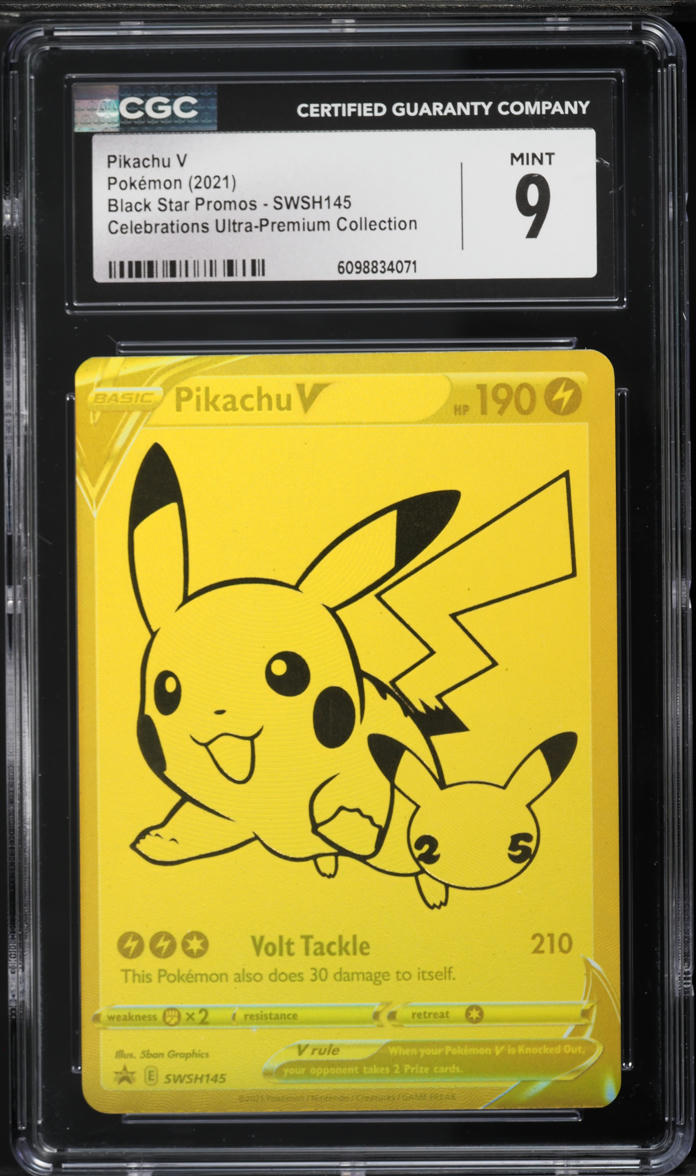 2021 Pokemon Sword & Shield Promo Ultra Premium Collection Full Art Pikachu V #145 CGC 9 MINT