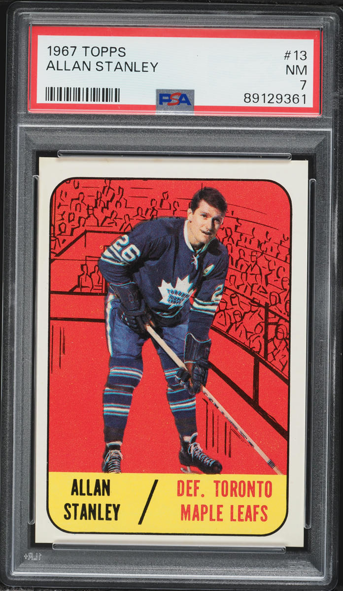 1967 Topps Hockey Allan Stanley #13 PSA 7 NRMT