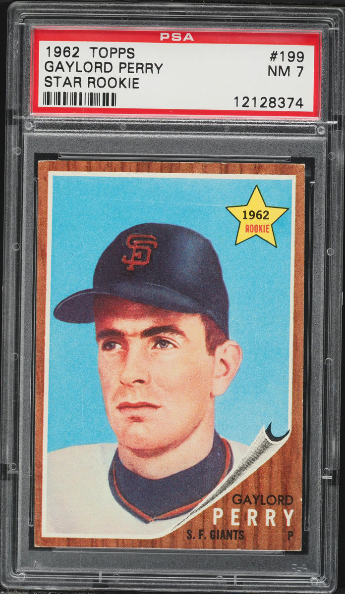 1962 Topps Gaylord Perry STAR ROOKIE #199 PSA 7 NRMT